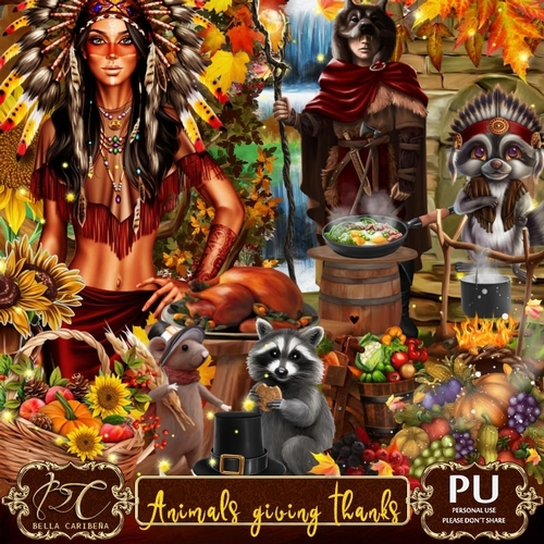 Animals Giving Thanks, kit from Bella Caribeña 