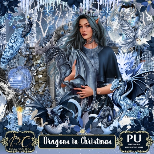 Dragons in Chrismtas, kit from Bella Caribeña 