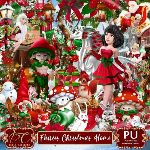 Fairies Christmas Home, kit from Bella Caribeña