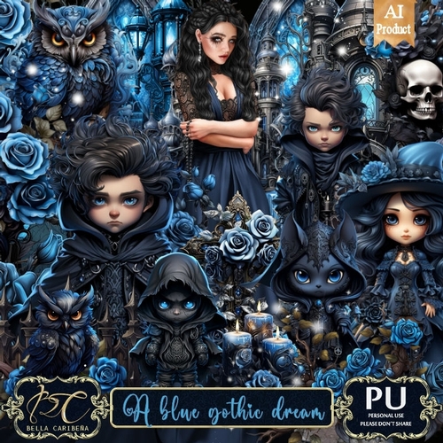 A Blue Gothic Dream, kit from Bella Caribeña
