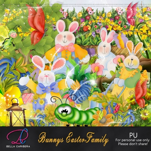 Bunny Easter Family, kit from Bella Caribena  