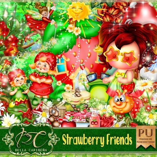 Strawberry Friends, kit from Bella Caribena 