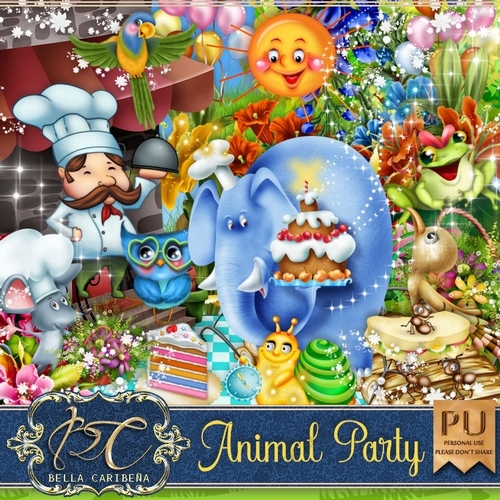 Animal Party, kit from Bella Caribena 