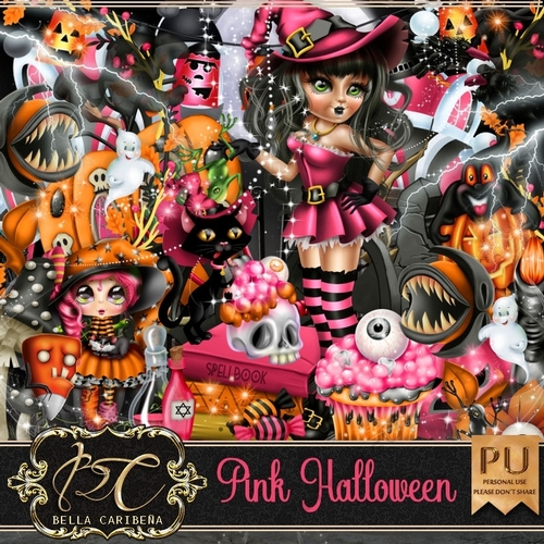 Pink Halloween,  kit from Bella Caribena 