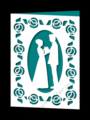 WEDDING COUPLE IN ROSE FRAME