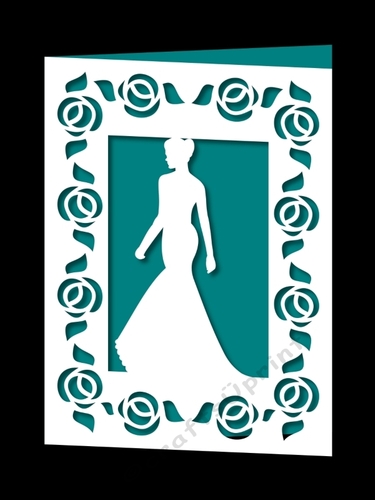 WEDDING BRIDE IN ROSE FRAME