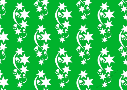 Christmas Bells and Stars Green Backing Paper