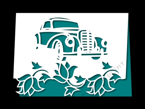 VINTAGE CAR FLORAL 2