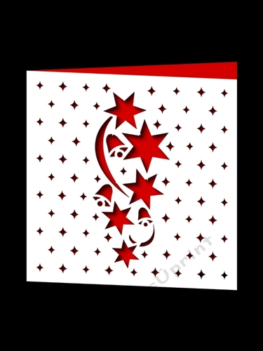 CHRISTMAS BELLS AND STARS SQUARE CARD
