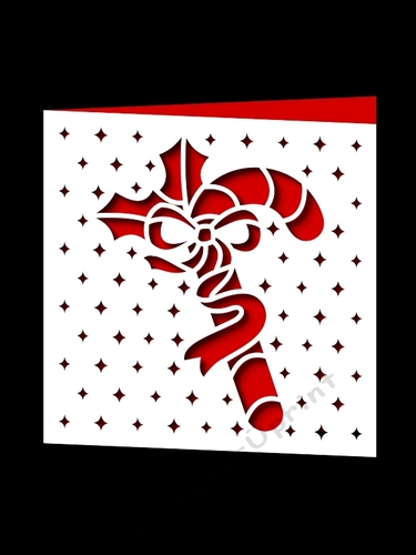 CHRISTMAS CANDY CANE SQUARE CARD 2