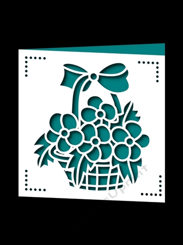 FLOWER BASKET SQUARE CARD 3