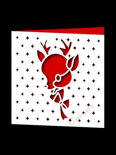 CHRISTMAS REINDEER SQUARE CARD 2