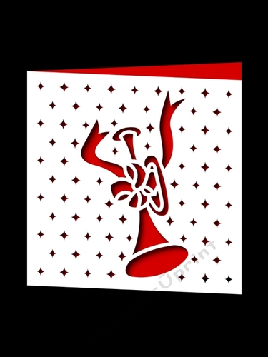 CHRISTMAS TRUMPET SQUARE CARD
