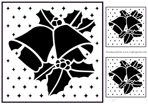 Christmas Bells 3 B&W Topper