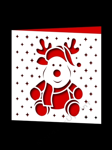 CHRISTMAS REINDEER SQUARE CARD
