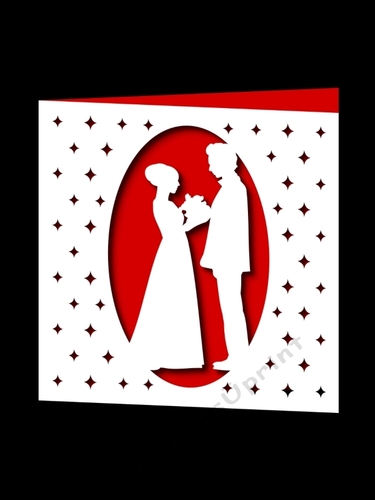 CHRISTMAS WEDDING COUPLE SQUARE CARD