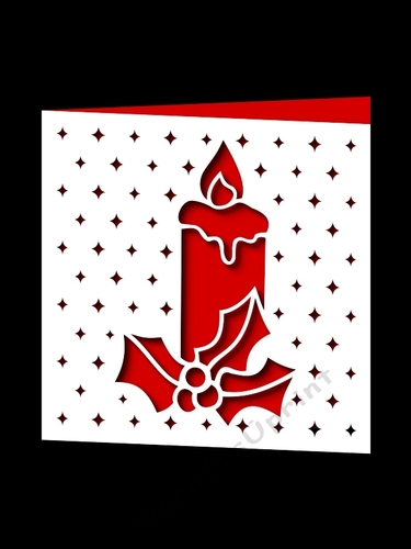 CHRISTMAS CANDLE SQUARE CARD 2