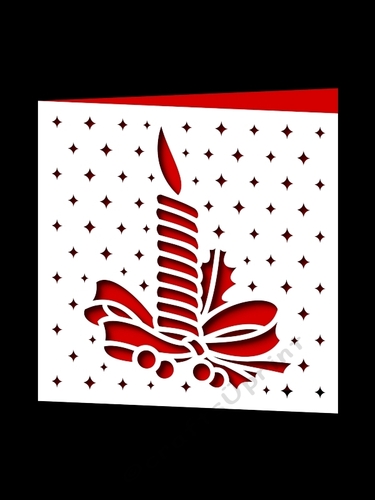 CHRISTMAS CANDLE SQUARE CARD 6
