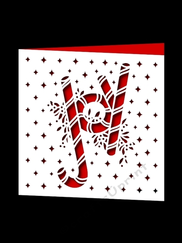 CHRISTMAS JOY WORD SQUARE CARD