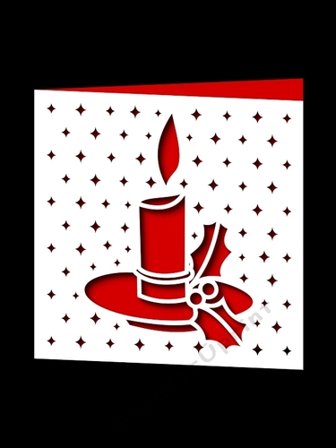 CHRISTMAS CANDLE SQUARE CARD 4