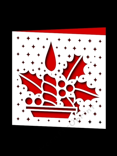 CHRISTMAS CANDLE SQUARE CARD 8