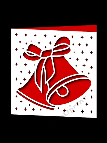 CHRISTMAS BELLS WITH BOW SQUARE CARD