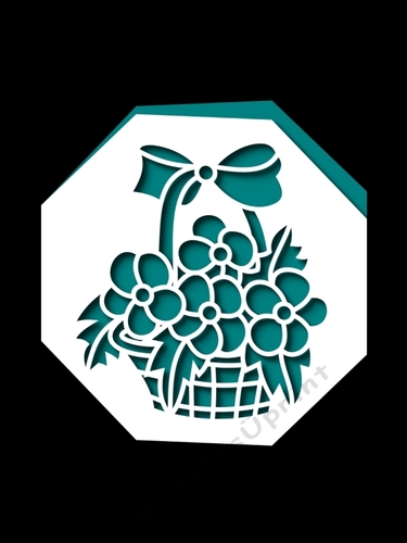 FLOWER BASKET OCTAGON CARD 3