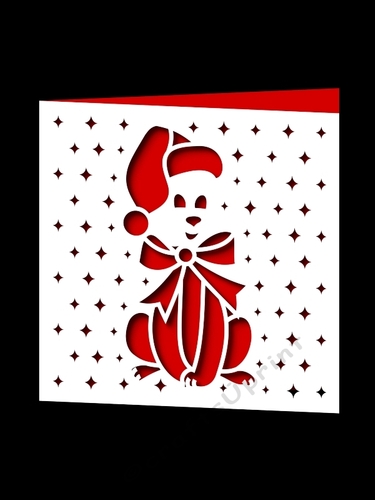 CHRISTMAS DOG SQUARE CARD