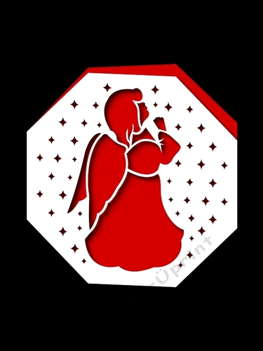 CHRISTMAS ANGEL OCTAGON CARD