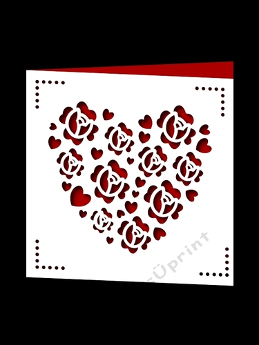 ROSES HEART SQUARE CARD