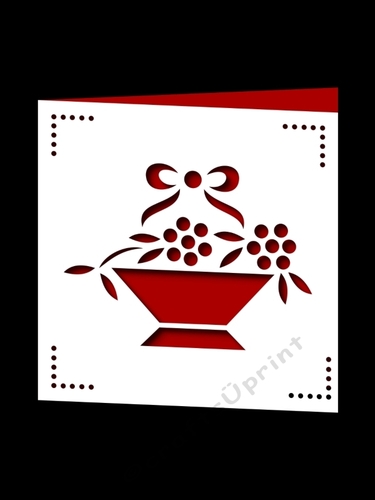 FLOWER BASKET SQUARE CARD