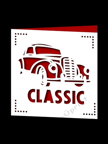 VINTAGE CAR SQUARE CARD 2