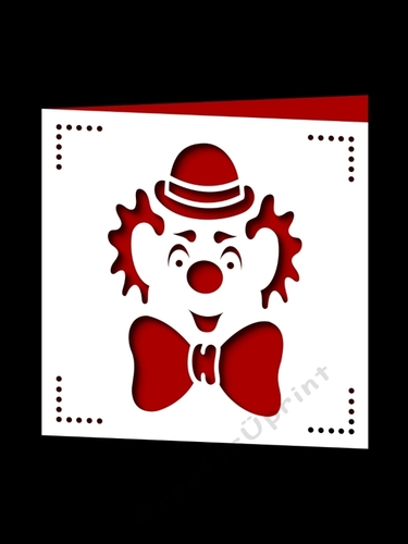 BIRTHDAY CLOWN SQUARE CARD