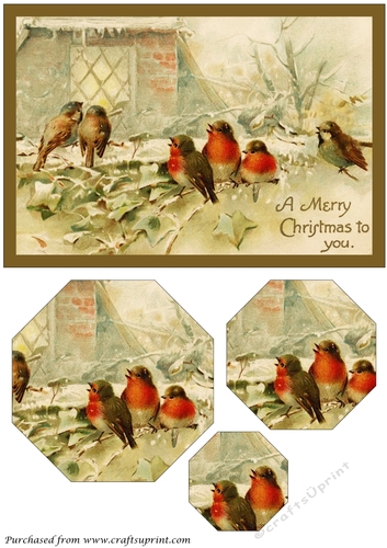 Christmas Birds Octagon Pyramid