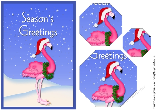 Christmas Flamingo Octagon Pyramid