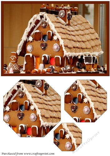 Christmas Gingerbread House Octagon Pyramid