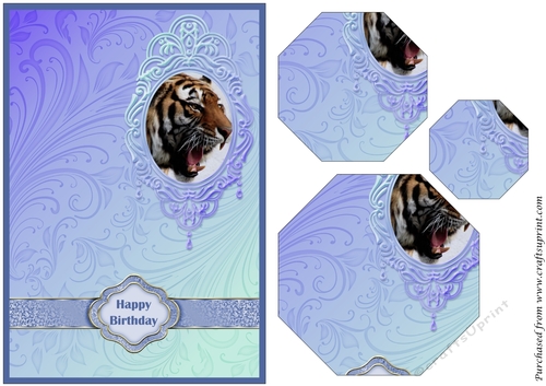 Tiger Male Birthday Octagon Pyramid
