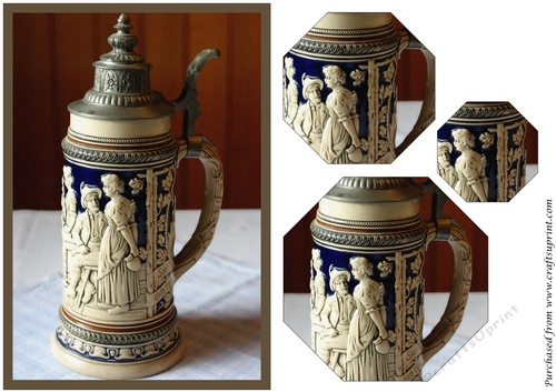Vintage Beer Stein Octagon Pyramid