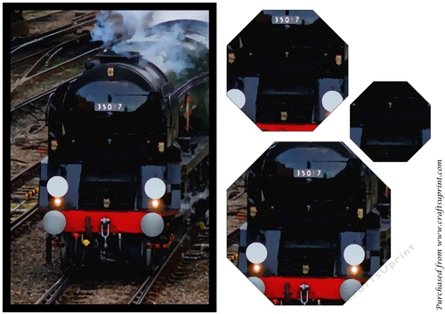 Vintage Steam Train Octagon Pyramid