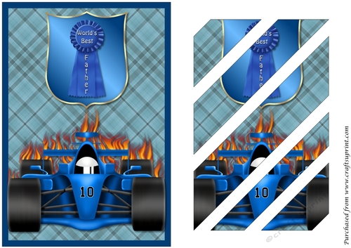 Fathers Day Race Car Oblique Stacker