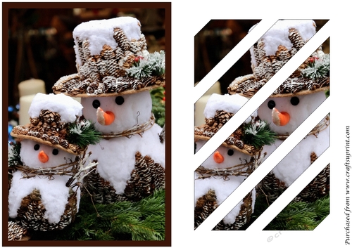 Christmas Snowmen Family Oblique Panels