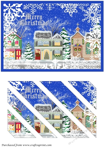 Christmas Street at Night Oblique Panels