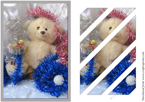 Christmas Teddy Bear Oblique Panels