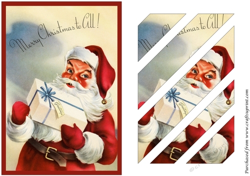 Santa Claus with Gift Oblique Panels