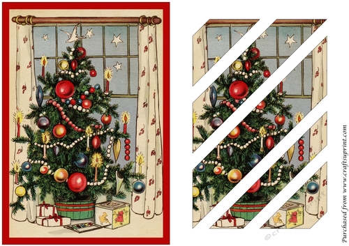 Christmas Tree Decorated Oblique Panels