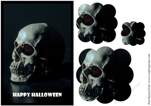 Halloween Skull Scalloped Pyramid