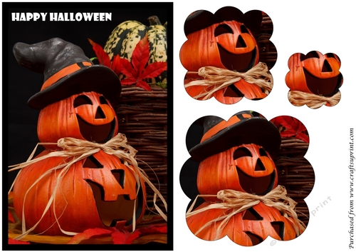 Halloween Jack o Lantern Scalloped Pyramid
