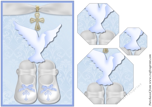 Baby Boy Booties and Dove Octagon Pyramid