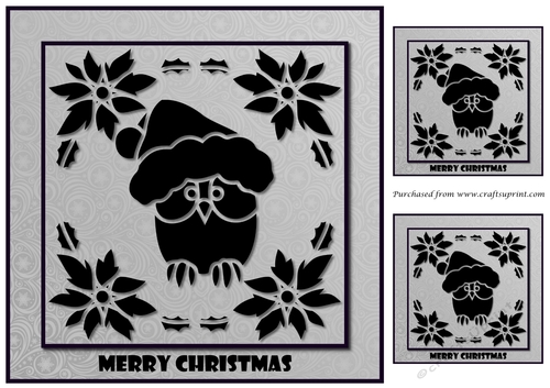 Christmas Owl 8x8 Topper
