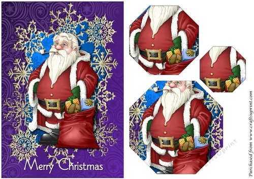 Santa with Bag Octagon Pyramid
